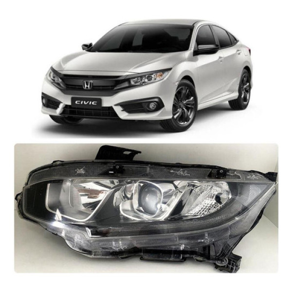 Farol Civic G10 2017 2018 2019 Com Led Lado Esquerdo